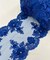 Royal Blue 3D Wide Floral Sequin & Mesh with Pearls Lace Trim for Table Runner 22"